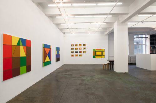 Harriet Korman: Housing Development / New Paintings and Drawings - Installation view from entrance. (photo credit: Sabrina Slavin).