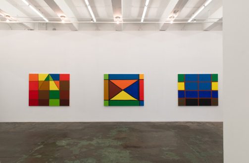 Harriet Korman: Housing Development / New Paintings and Drawings - Installation view, west wall. (photo credit: Sabrina Slavin).