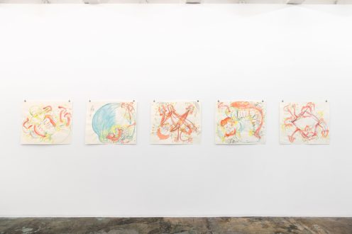 Andrea Éva Győri – Vibration Highway And Other Works - Installation view, west wall. (Photo credit Sabrina Slavin)