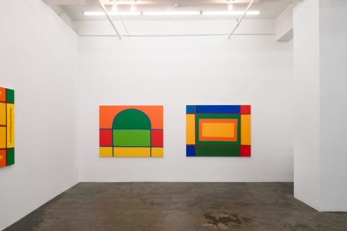 Harriet Korman: Housing Development / New Paintings and Drawings - Installation view, south wall. (photo credit: Sabrina Slavin).