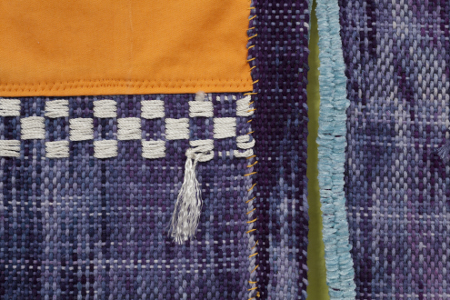 Los Angeles Bound – Diedrick Brackens, Thomas Lawson, Tiffany Livingston, Mark Roeder - Diedrick Brackens, sleep don’t come easy, 2016. Woven cotton and polyester yarn, 61 x 52 inches