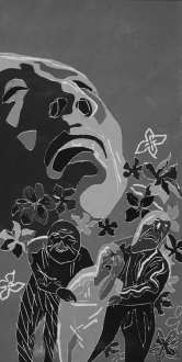 Fang Lijun – Woodcuts - 2001.19.24, 2001. Woodcut, edition of 15, 8 x 4 ft.