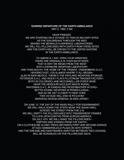 ecofeminism(s) curated by Monika Fabijanska - Helène Aylon, The Earth Ambulance (detail), 1982. Text panel, Inkjet pigment print, 11 x 8-1/2 in (sheet) ©Estate of Helène Aylon, Courtesy Leslie Tonkonow Artworks + Projects