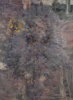 Hard Sauce – Hanneline Røgeberg - Bigger Half, Raised (General Assembly Pelt), 2013. Oil on canvas, 107 x 81 in.