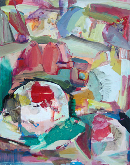 Haeri Yoo – Pain Patch - Haeri Yoo, Face Smudge, 2008. Acrylic collage on canvas, 28 x 22 in. 72 x 48 in.