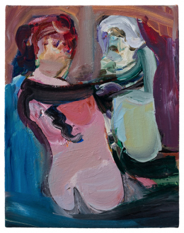 Haeri Yoo – Body Hoarding - Unzipping, 2010. Acrylic on canvas, 14 x 11 in.