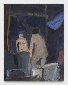 <i>Nude in Front of Mirror</i>, 2021. Oil on canvas, 14 x 11 in.