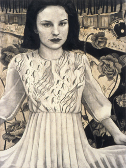 Jenny Scobel – Ingots - Round the Bend, 2003. Graphite and wax on prepared wooden panel, 39 x 29 in.