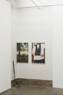 Kathrin Sonntag – Problems and Solutions - Problems and Solutions: Section 11, 2017. Photographic wallpaper, found object 138 x 89 in. (length variable)