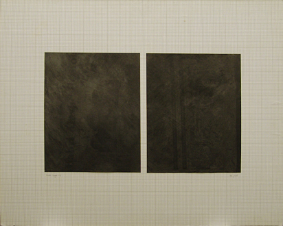 New Art from Pakistan – Noor Ali Chagani, Amna Hashmin, Ayesha Jatoi, Ismet Khawaja, Nadia Khawaja, Murad Khan Mumtaz, Seema Nusrat, Lala Rukh - Lala Rukh, Mirror Image #1, 1997. Graphite over newsprint collaged onto graph paper, 19 x 24 in.