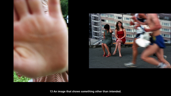 (Re)Set – Hans-Peter Feldmann, Nikolas Goldbach, Nina Hoffmann, Kathrin Sonntag, Christoph Giradet, Mathias Müller and Elaine Stocki - Nina Hoffmann/Kathrin Sonntag, from Ein Bild (An Image), 2015, slide projection: 234 color slides, dimensions variable