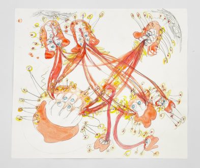 <i>Deep Jaw Relaxation 5.</i>, 2018-19, watercolor, pencil on paper, 70 x 82 cm