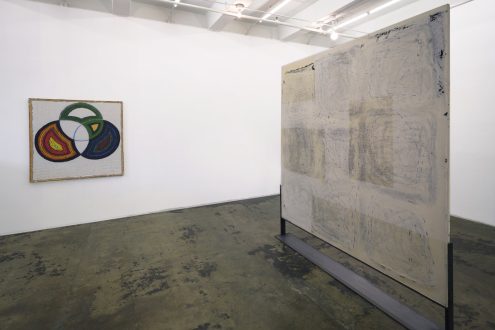 Anna and Bernhard Blume, Eli Bornowsky, Mike Cloud, Róza El-Hassan, Barry Gerson, Harriet Korman, Mehran Mohajer, and Dona Nelson - Installation view, north / east wall. (photo: Fernando Sandoval/MW)