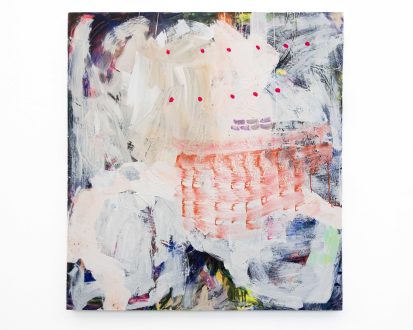 Hannah Beerman <i>Hard to Reach Unless I want you to reach me</i>, 2025. 52 x 48 in.