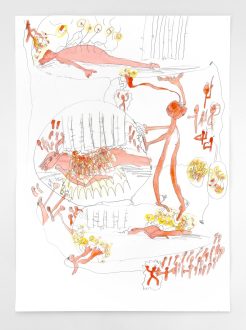 <i>Deep Muscle Relaxation</i>, 2019, watercolor, pencil on paper, 78 x 57 cm