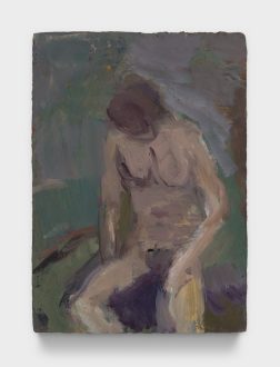 <i>Seated Nude II</i>, 2024. Oil on cradled panel, 7 x 5 in.